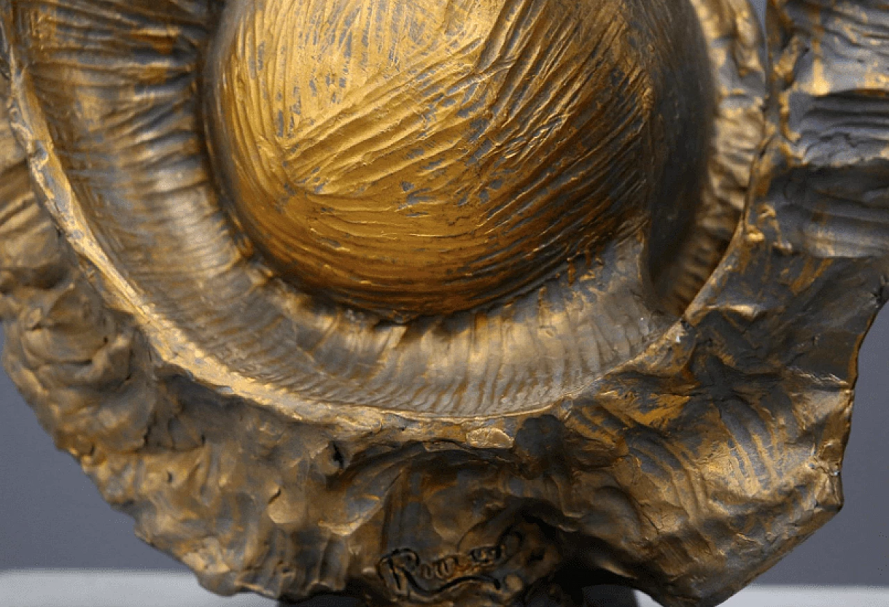 Biagio Romeo, metamorfosi di un pesce, scultura in bronzo dorato, 1987 4