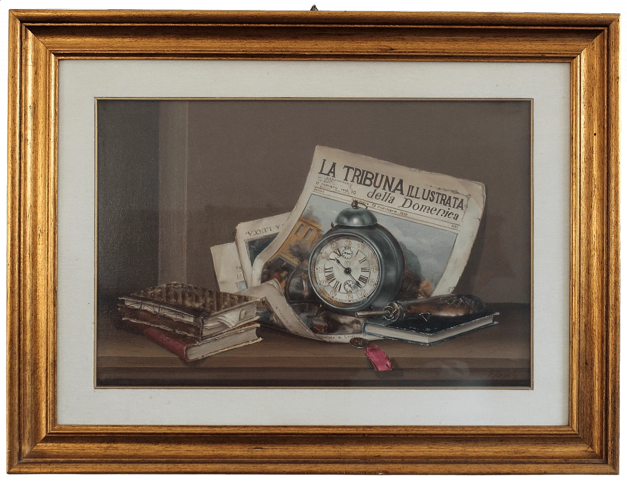 La sveglia di Emilio Toschi, olio su tela, anni '80 6