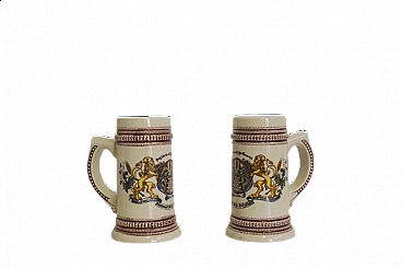 Pair of porcelain bavarian mugs, 1980s