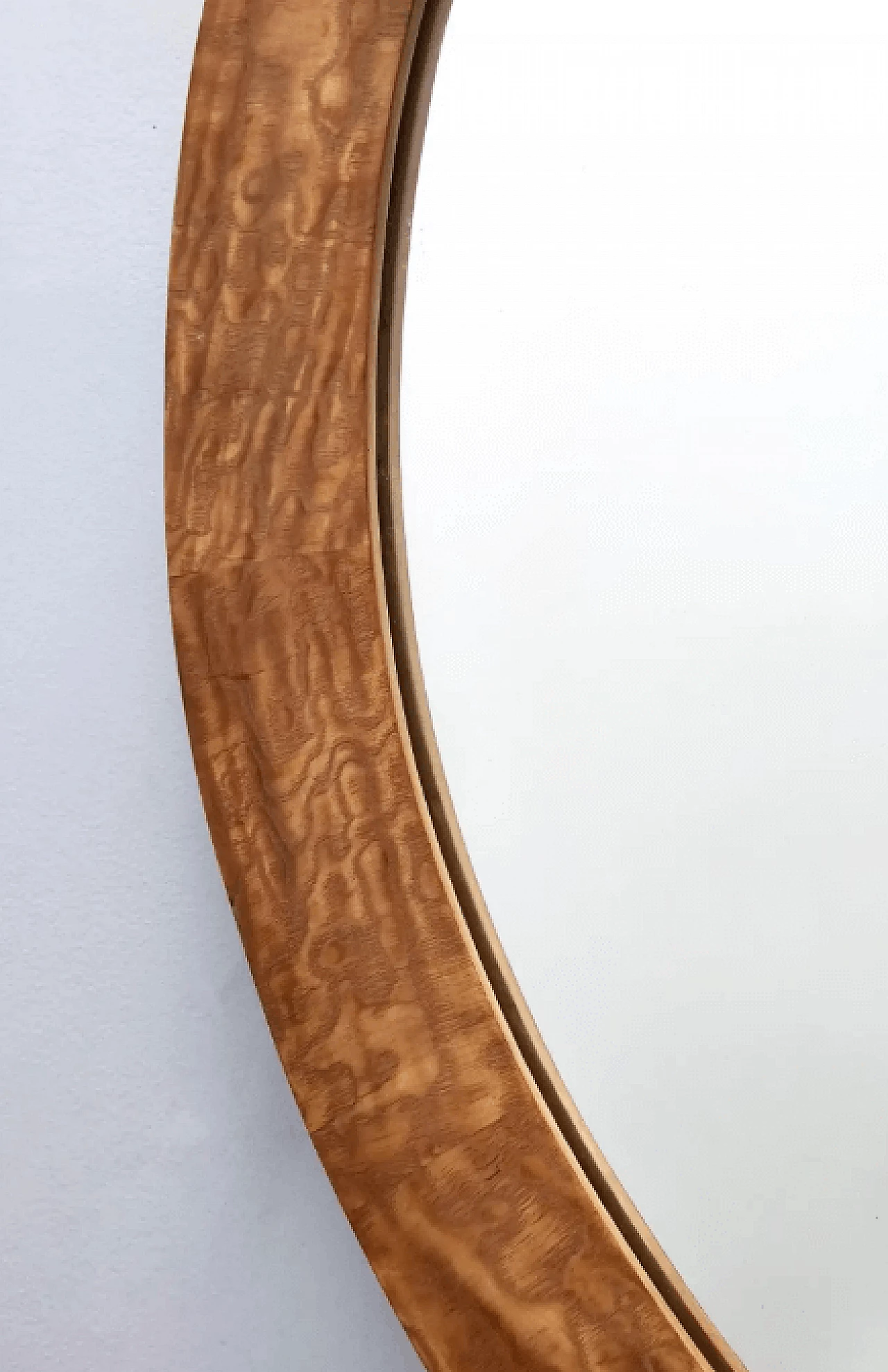 Oval wall mirror with ash frame, 1950s 9