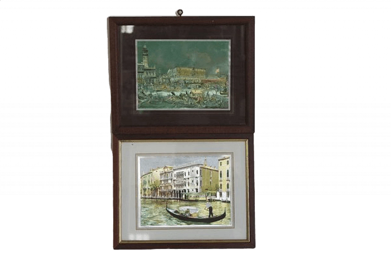 Pair of prints with views of Venice, 1970s 1406975