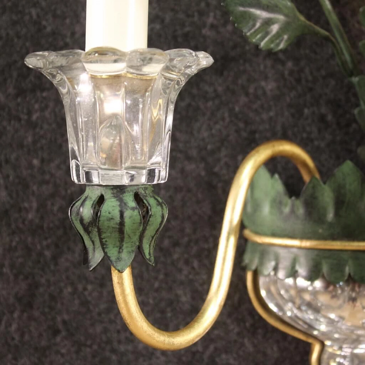 Crystal and gilded metal wall sconce, 1970s 6
