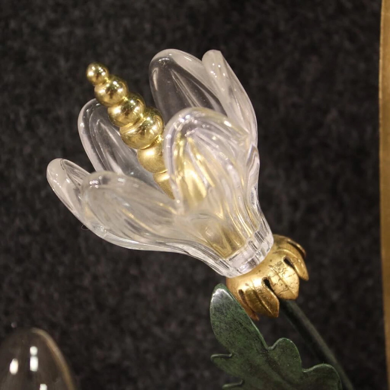 Crystal and gilded metal wall sconce, 1970s 8