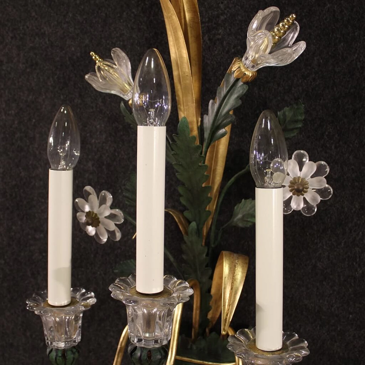 Crystal and gilded metal wall sconce, 1970s 10