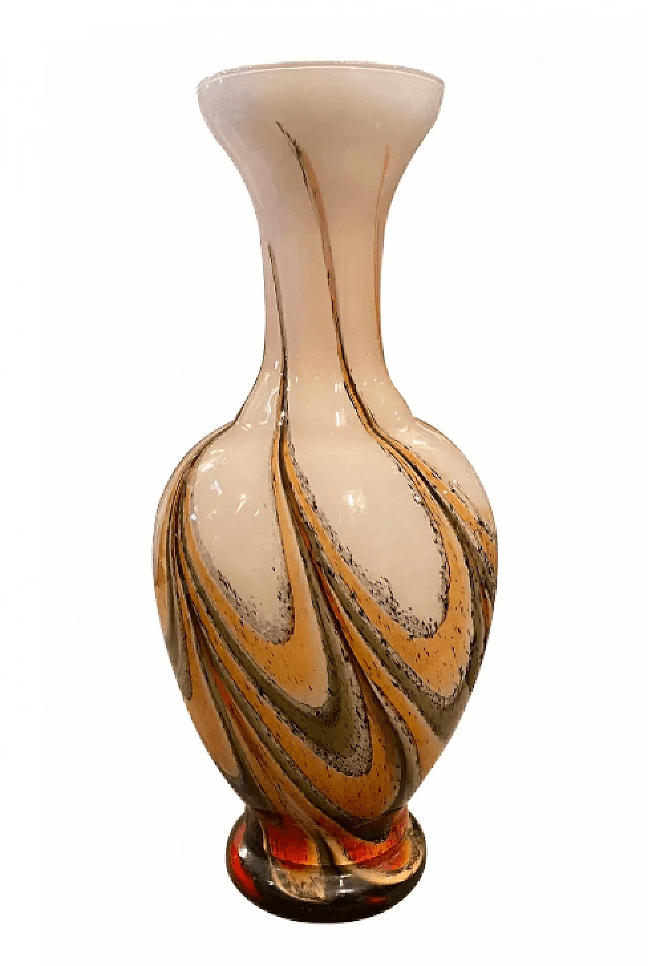 Blown and colored opaline glass vase, 1970s 1