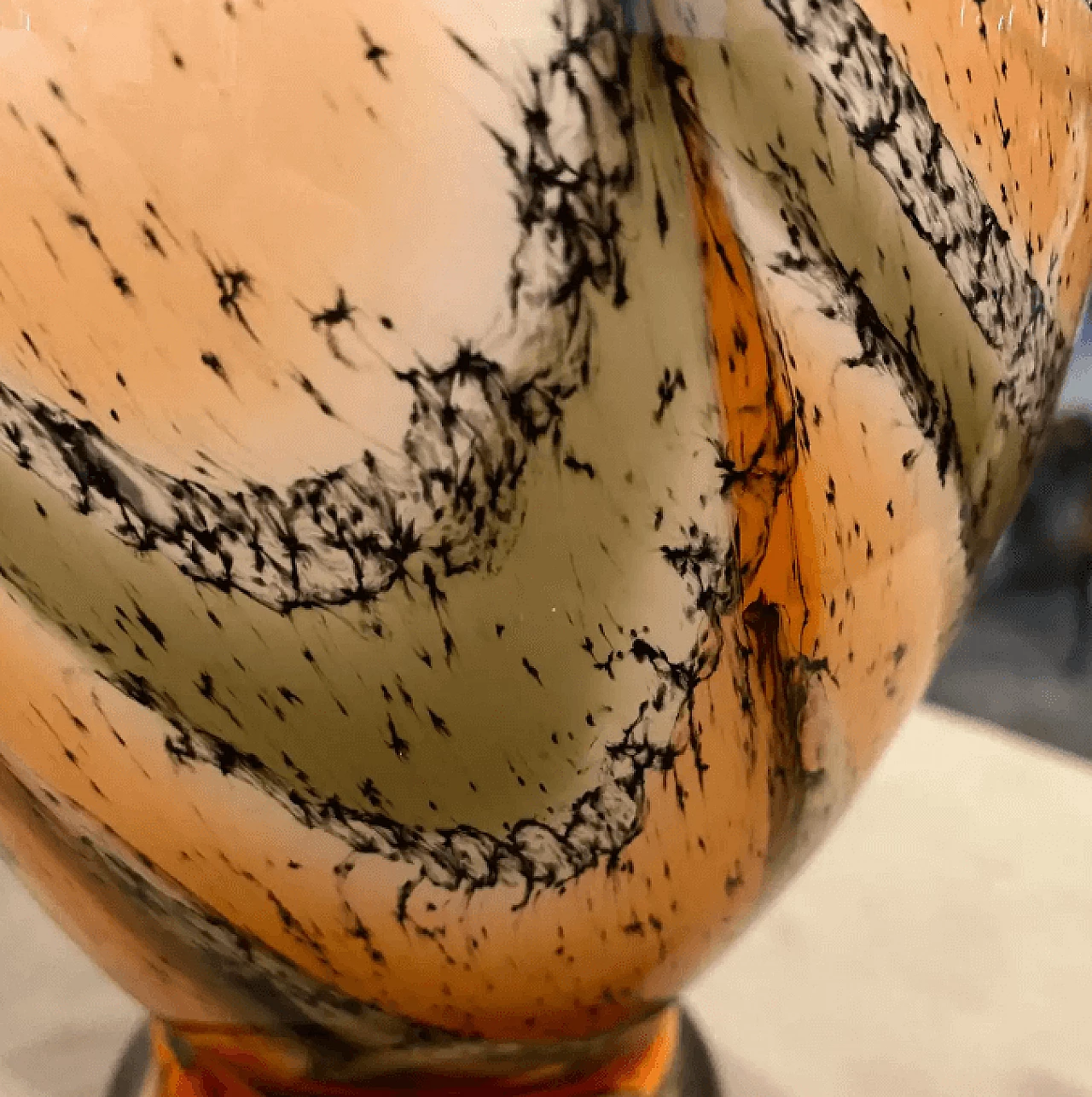 Blown and colored opaline glass vase, 1970s 6