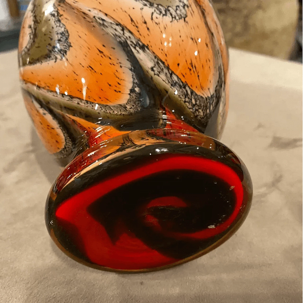 Blown and colored opaline glass vase, 1970s 7