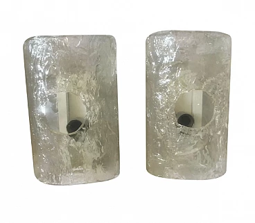 Coppia di applique in vetro, anni '70