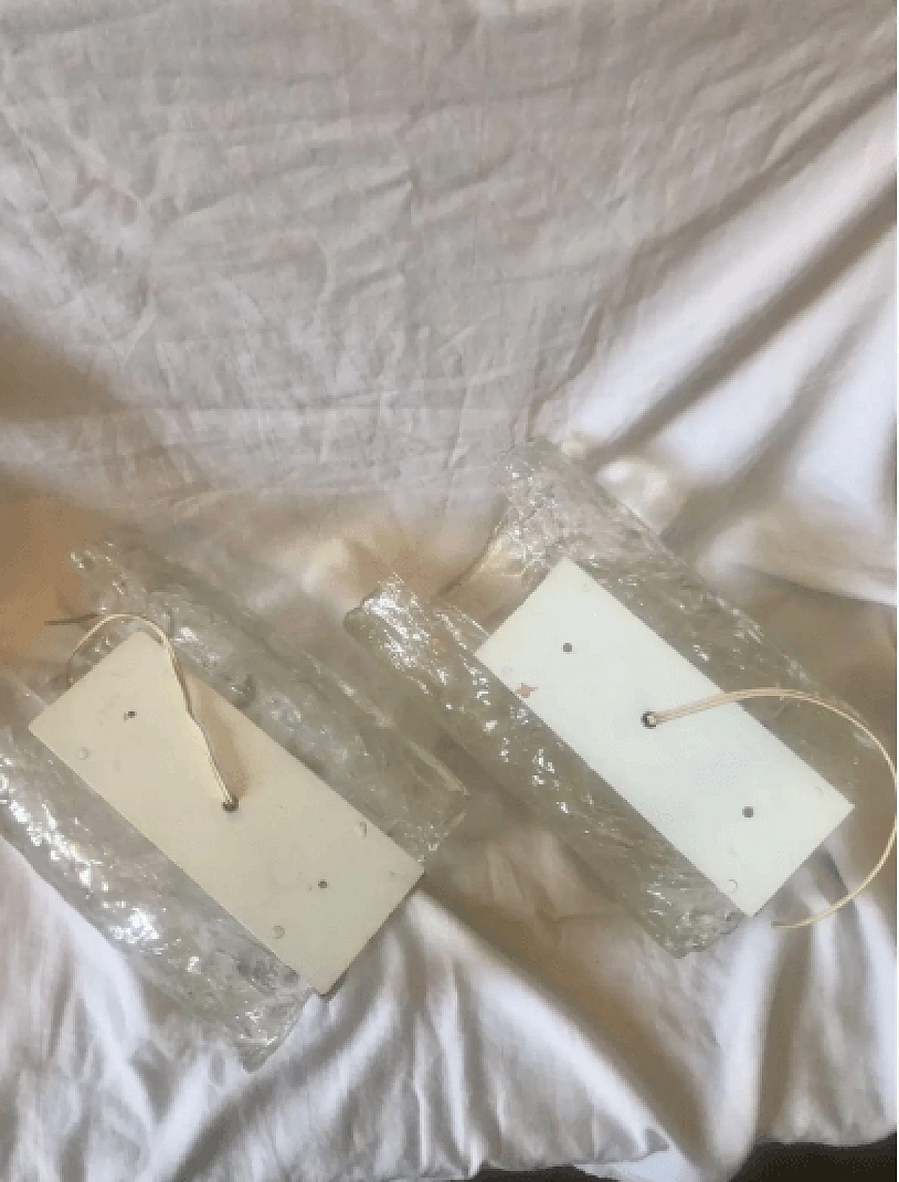 Coppia di applique in vetro, anni '70 4