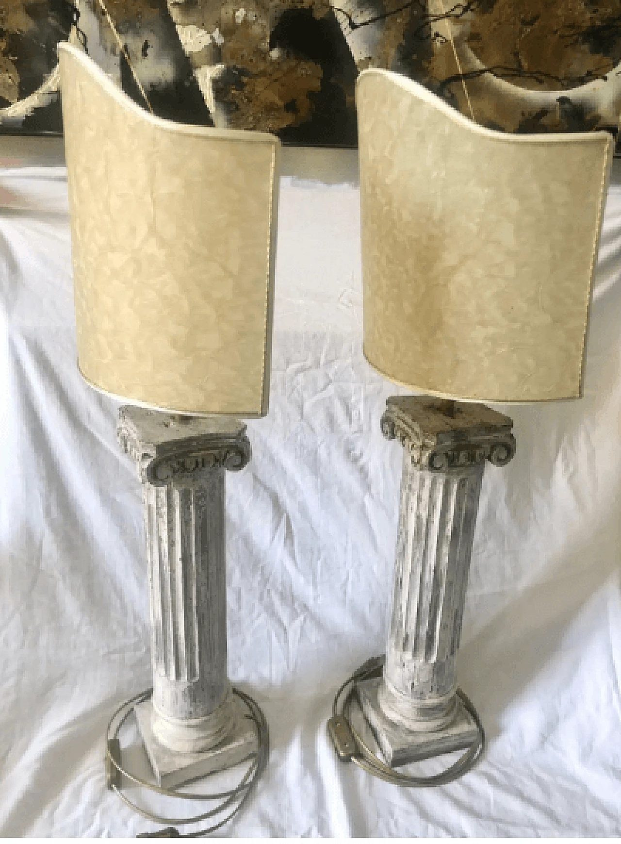 Coppia di lampade in legno laccato, anni '70 3