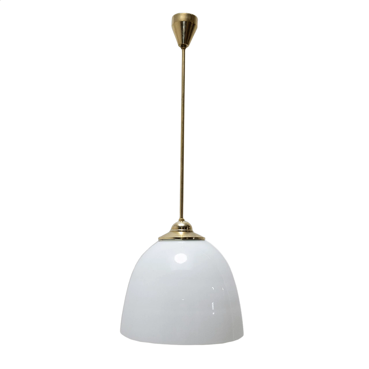 Lampadario in stile Bauhaus in vetro e ottone, anni '30 14