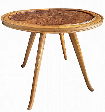 Tavolino in stile Art Déco in faggio e radica, anni '30