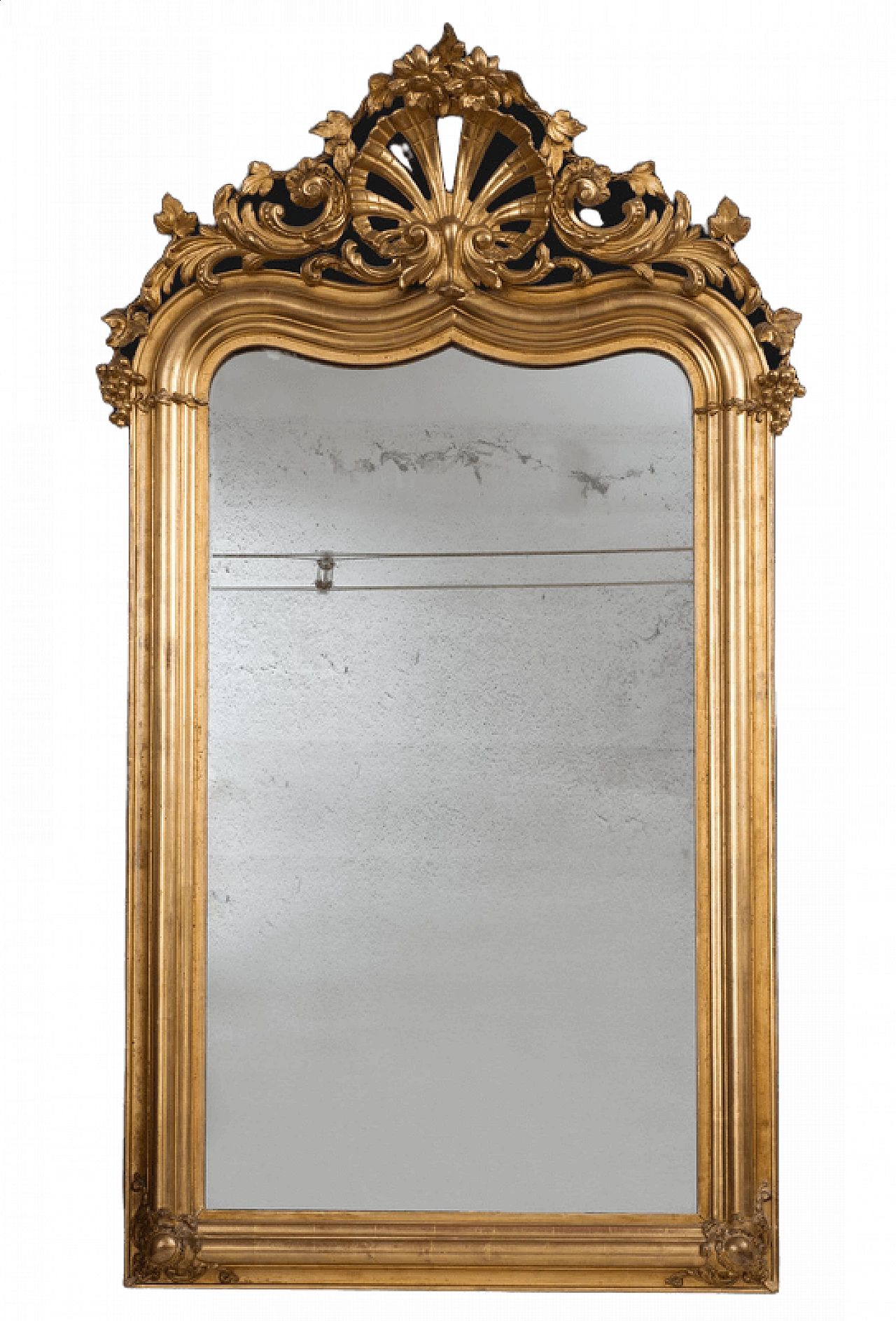 Specchiera in stile Luigi Filippo in legno dorato e intagliato, '800 4