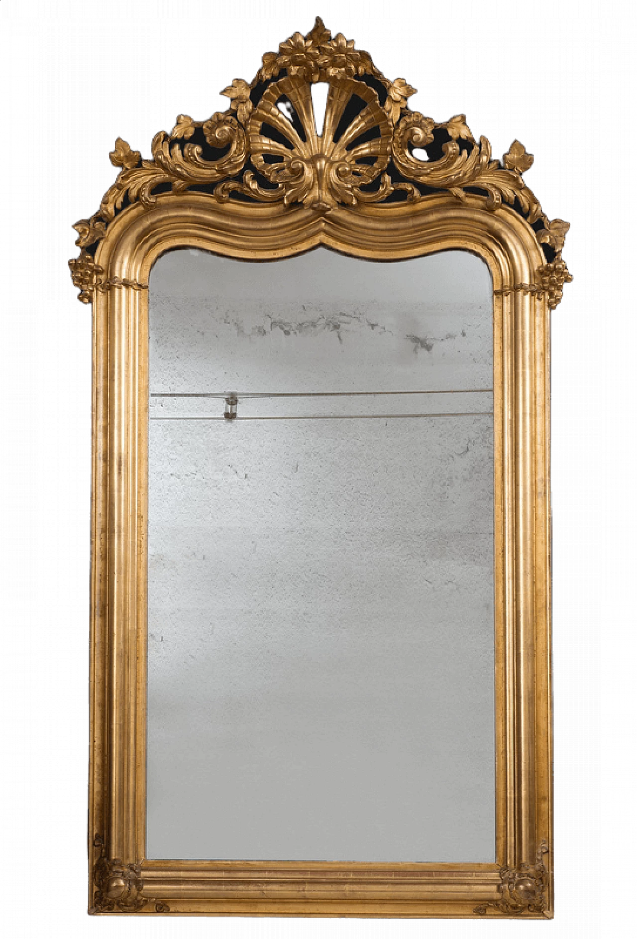 Louis Philippe style mirror in gilded and carved wood, 19th century 4