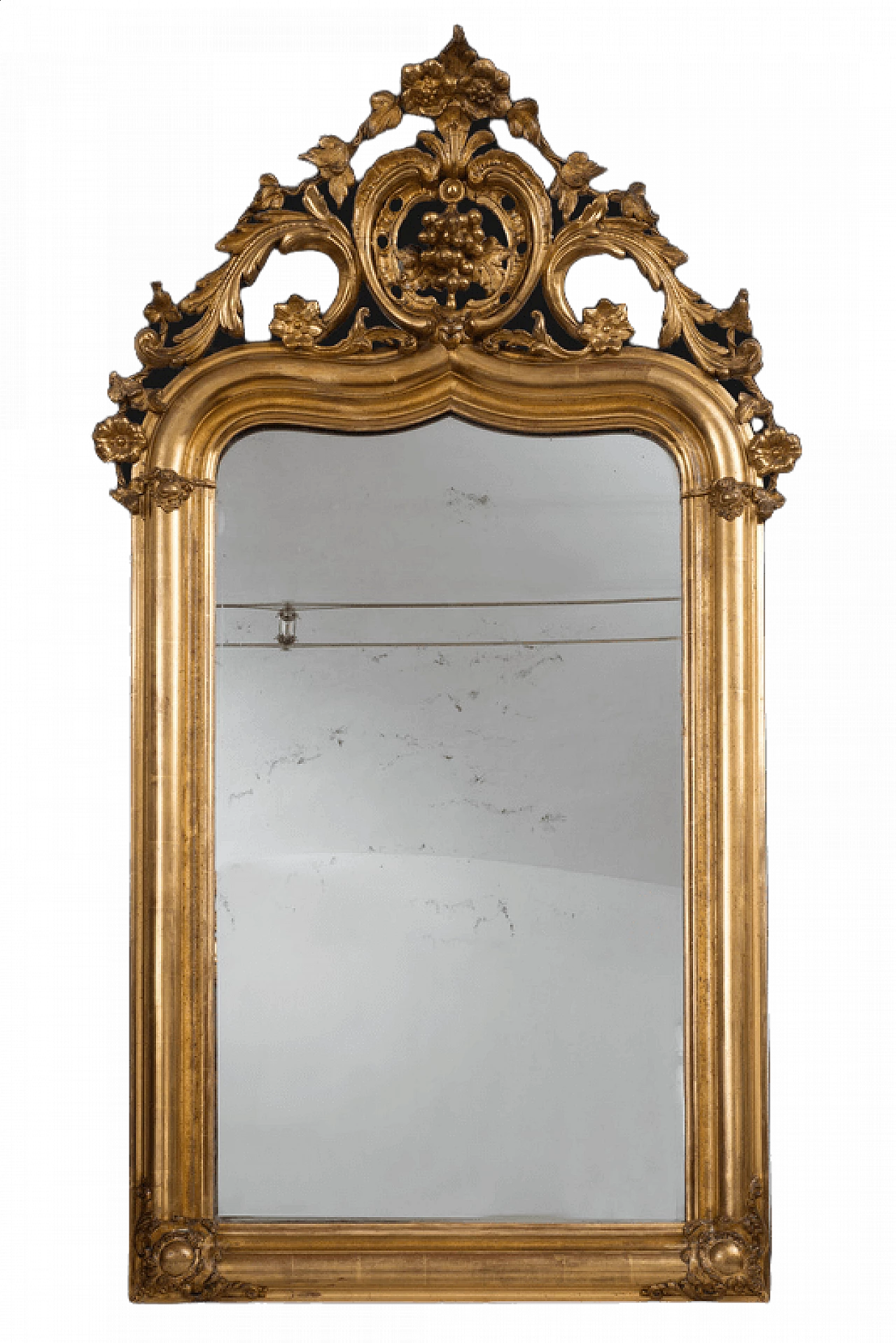 Louis Philippe style mirror in gilded and carved wood, 19th century 4