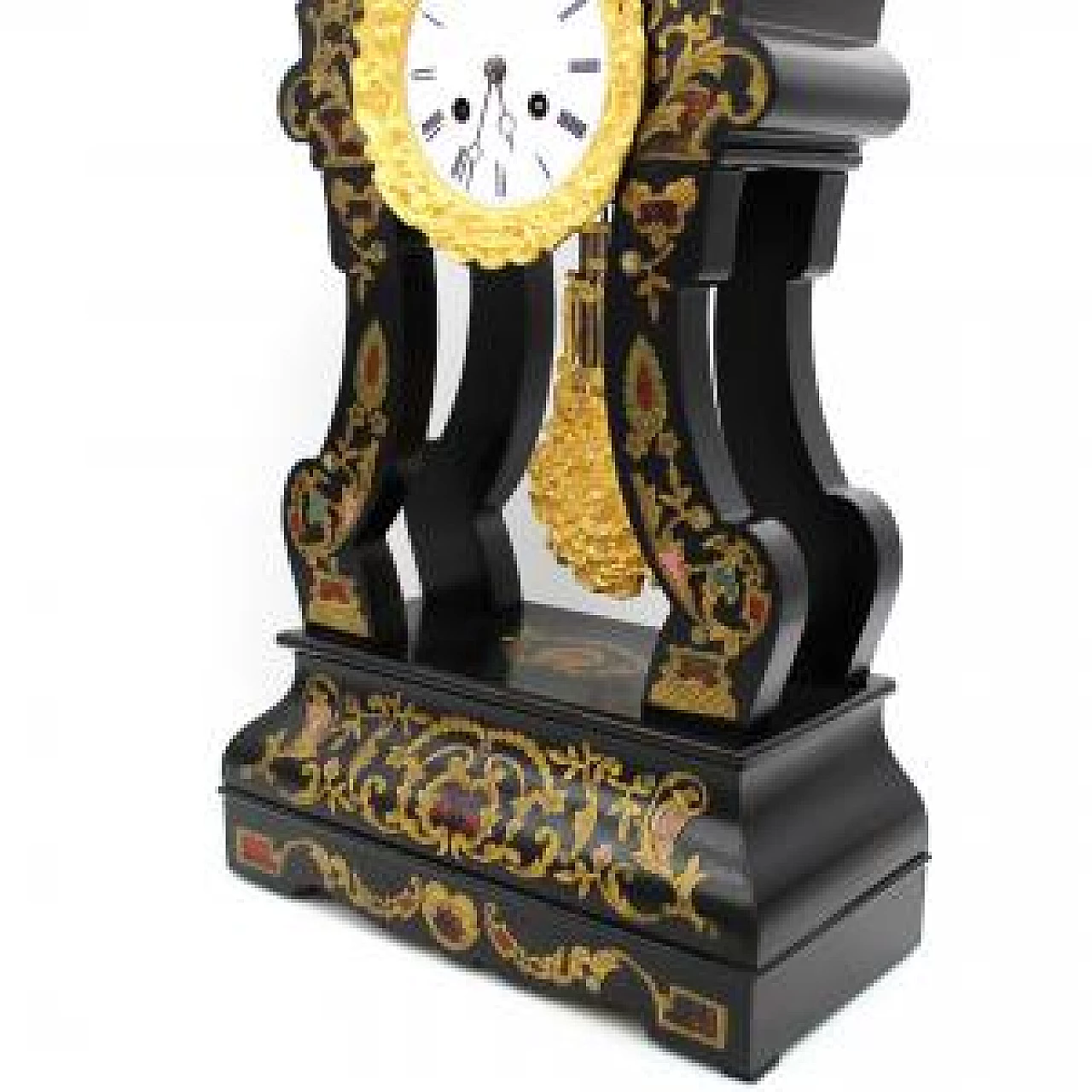 Napoleon III style wood and mother-of-pearl pendulum clock, 1800s 7