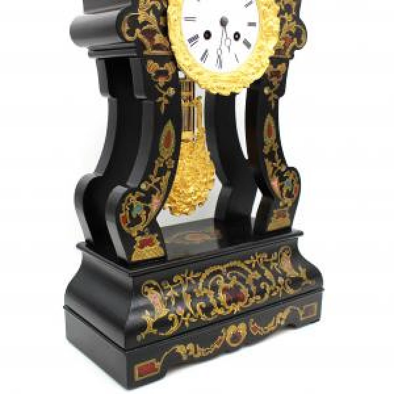 Napoleon III style wood and mother-of-pearl pendulum clock, 1800s 10