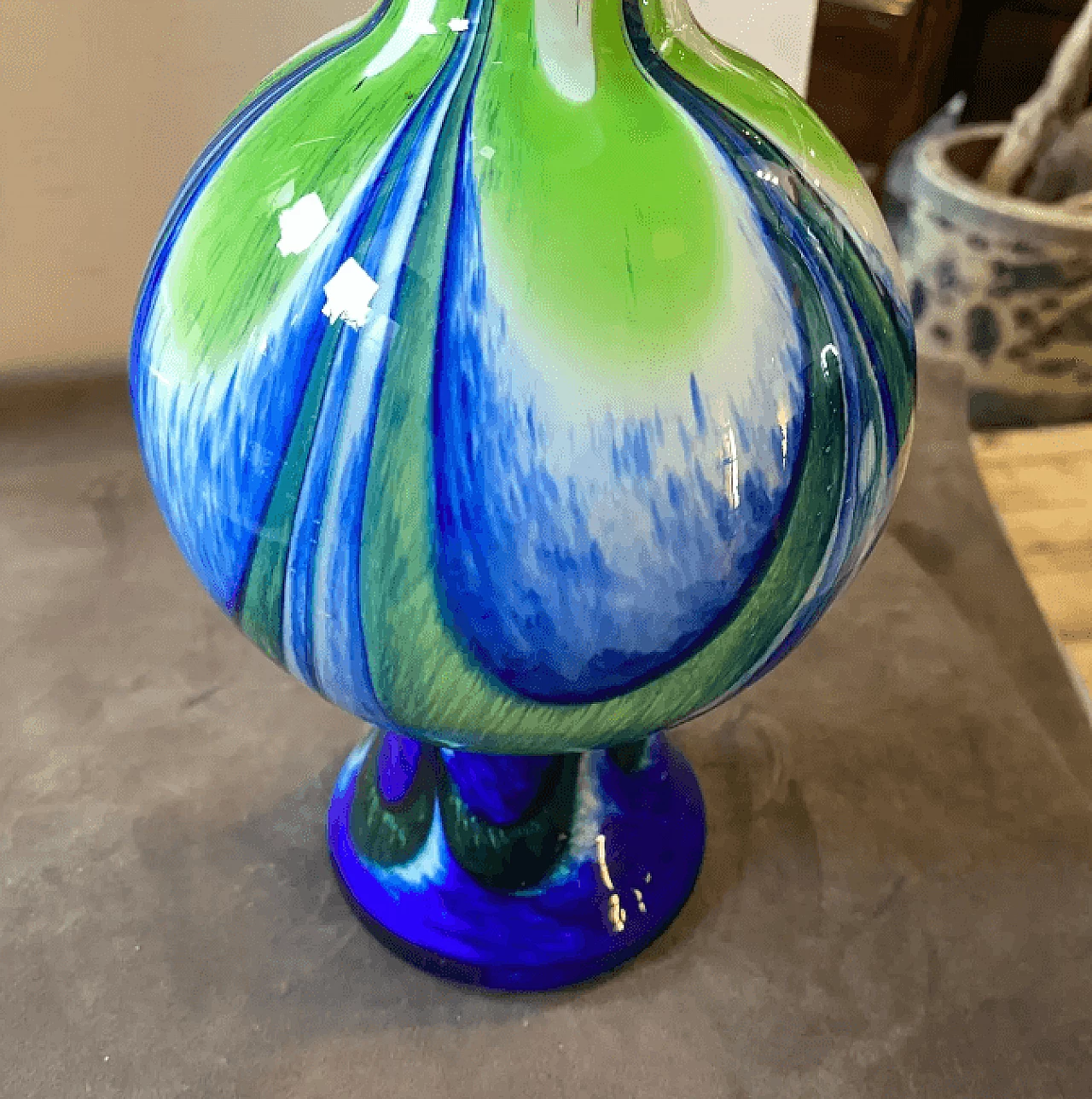 Glass vase in the style of Carlo Moretti, 1970s 11