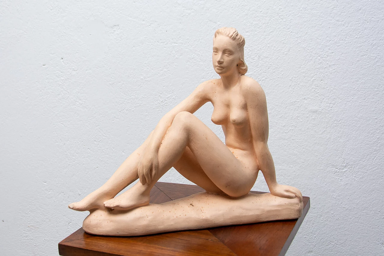Scultura in ceramica raffigurante nudo femminile, anni '40 3
