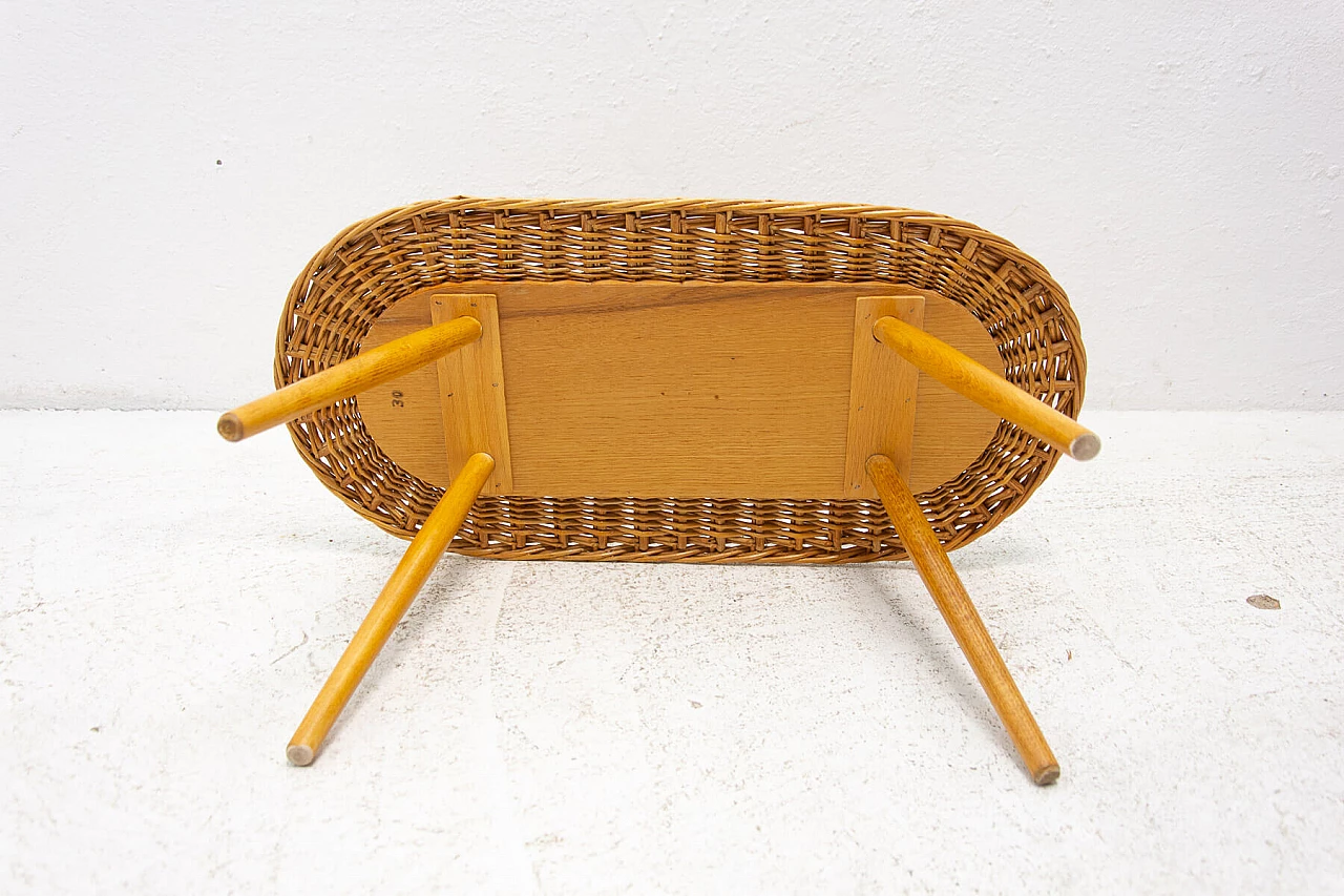 Rattan stool by Jan Kalous for ÚLUV, 1960s 7