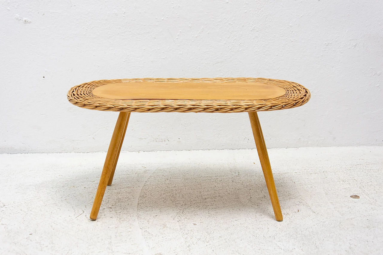 Rattan stool by Jan Kalous for ÚLUV, 1960s 8