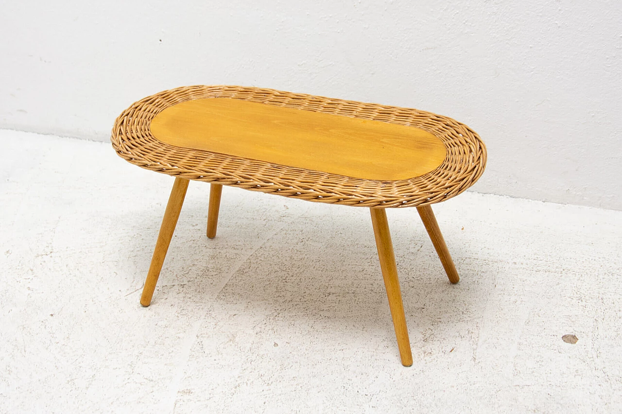 Rattan stool by Jan Kalous for ÚLUV, 1960s 10