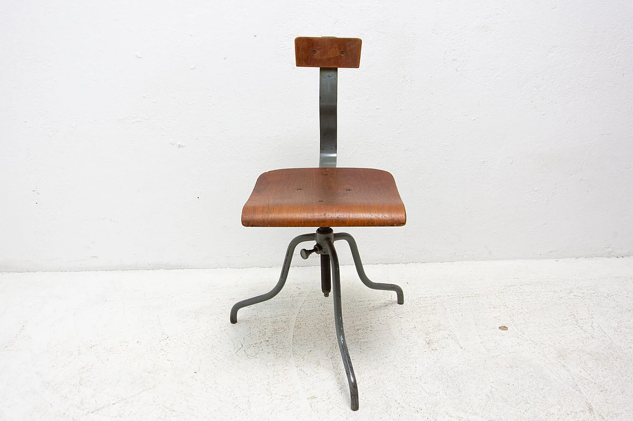Pair of industrial adjustable desk chairs, 1960s 9