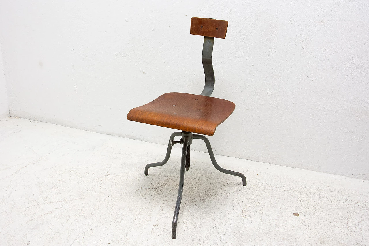 Pair of industrial adjustable desk chairs, 1960s 10
