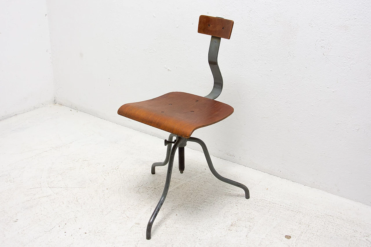 Pair of industrial adjustable desk chairs, 1960s 11