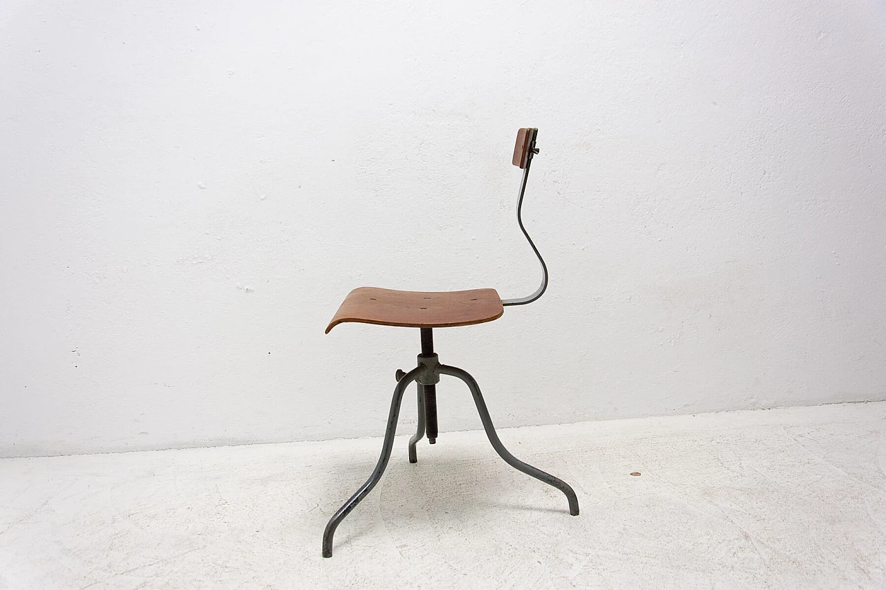 Pair of industrial adjustable desk chairs, 1960s 13