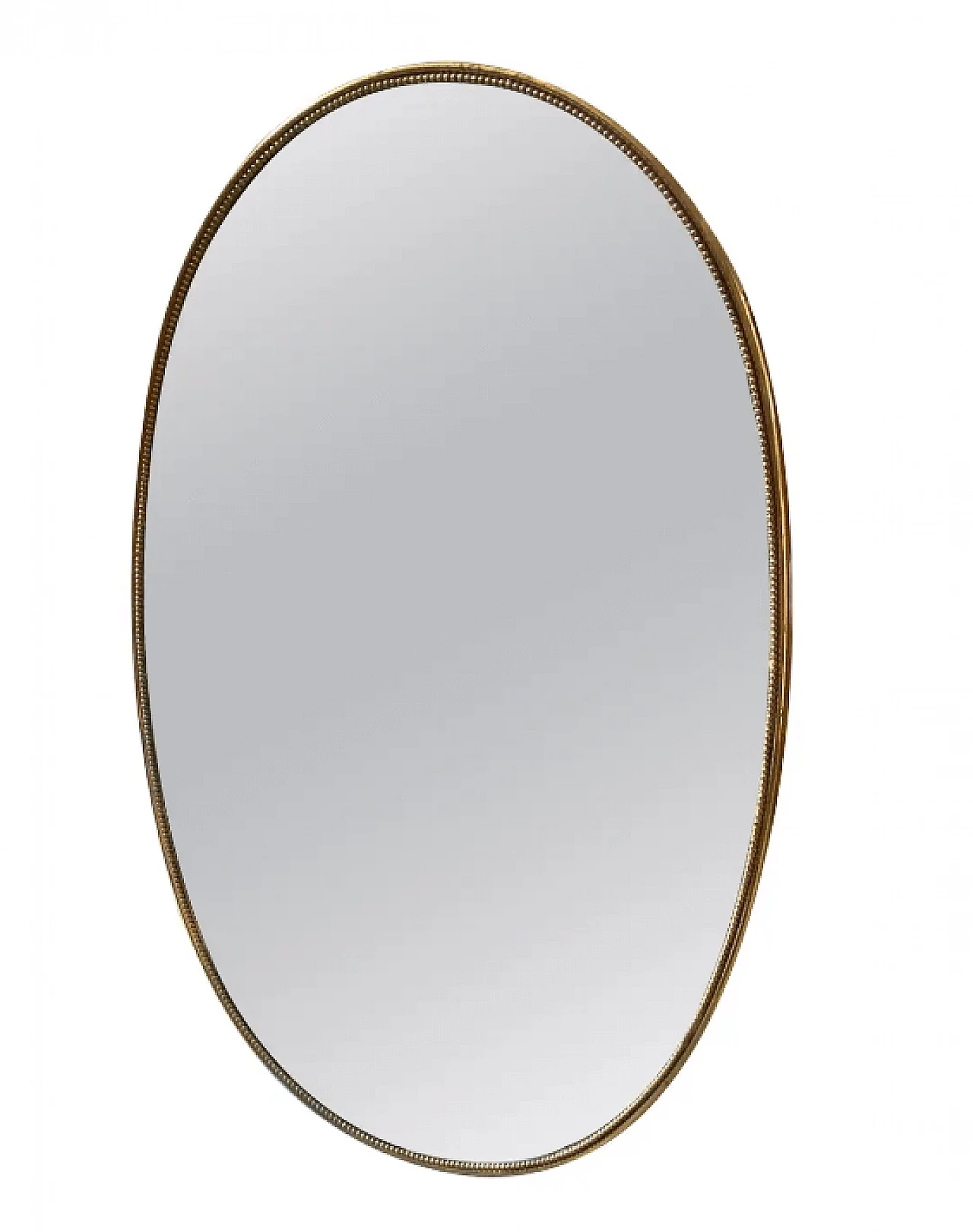 Specchio ovale in ottone alla maniera di Giò Ponti, anni '60 1