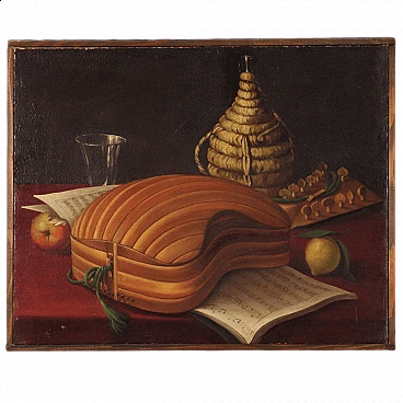 Still life with musical instrument, 19th century