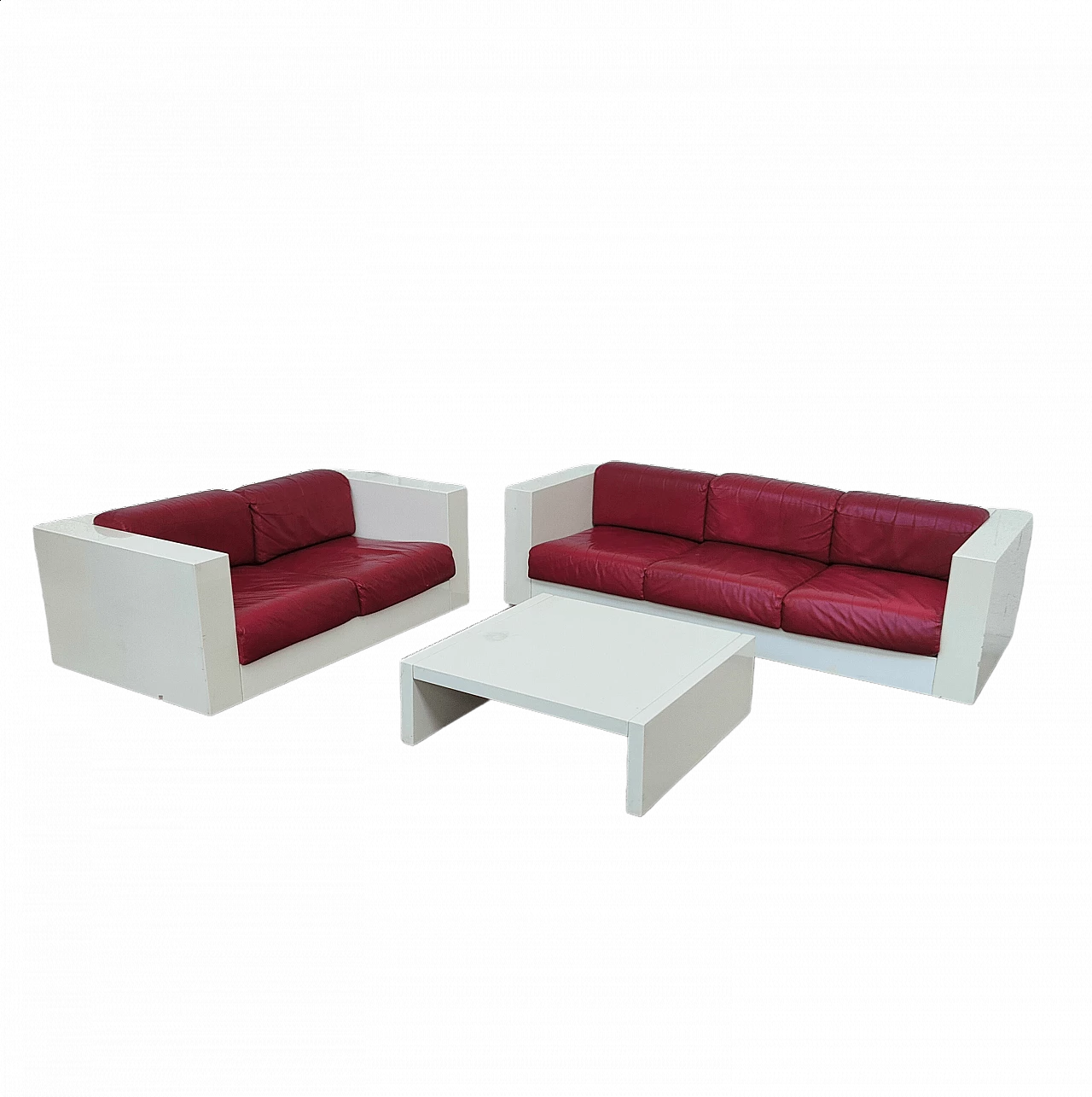 Pair of Saratoga sofas and coffee table by Lella and Massimo Vignelli for Saratoga, 1964 10