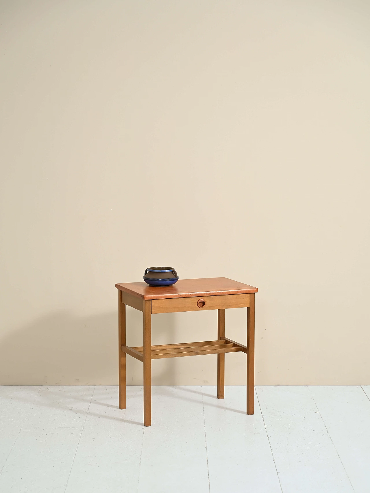 Birch and teak bedside table, 1960s 2