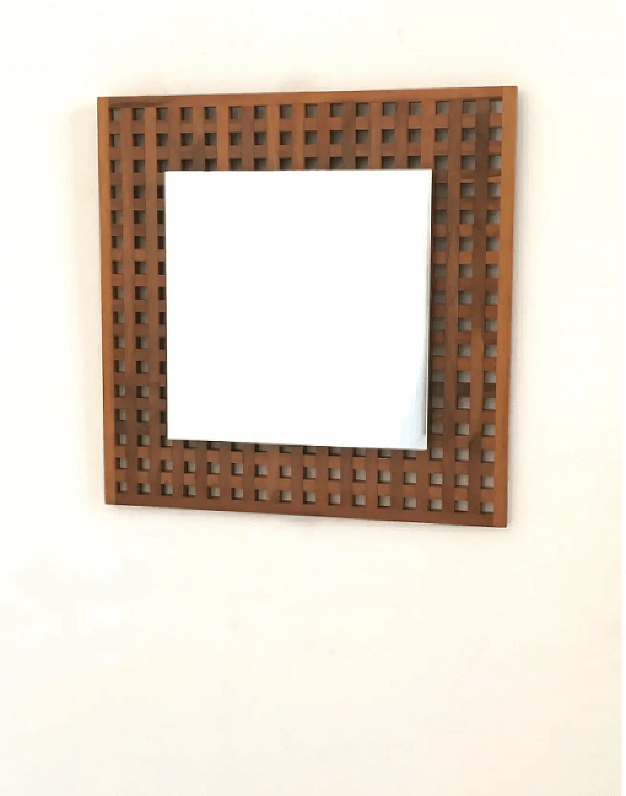 Coppia di specchi quadrati in noce di Sant'Ambrogio e Deberti, anni '60 3