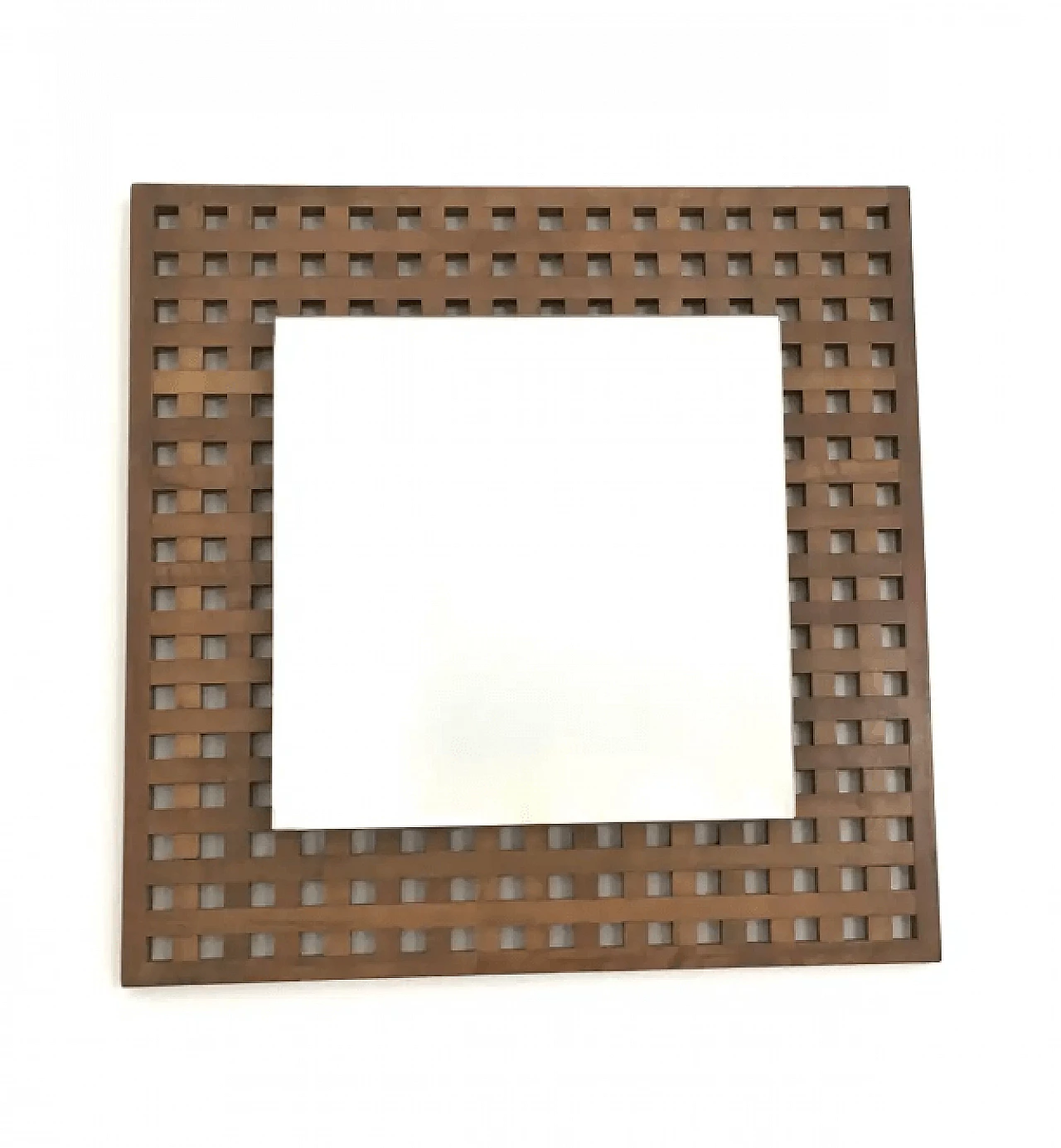 Coppia di specchi quadrati in noce di Sant'Ambrogio e Deberti, anni '60 4