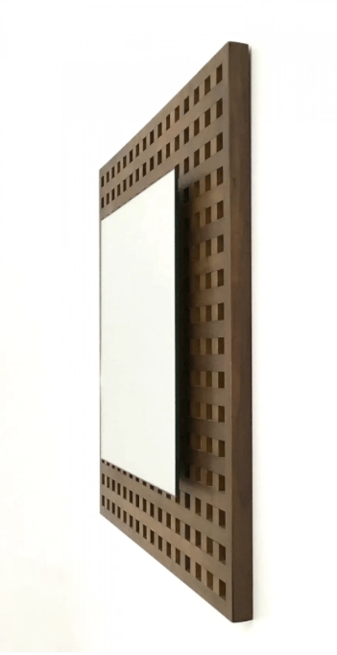 Coppia di specchi quadrati in noce di Sant'Ambrogio e Deberti, anni '60 7