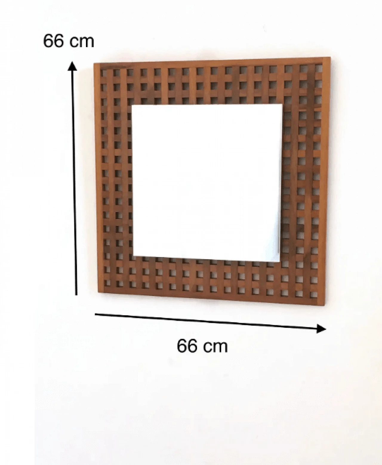 Coppia di specchi quadrati in noce di Sant'Ambrogio e Deberti, anni '60 13