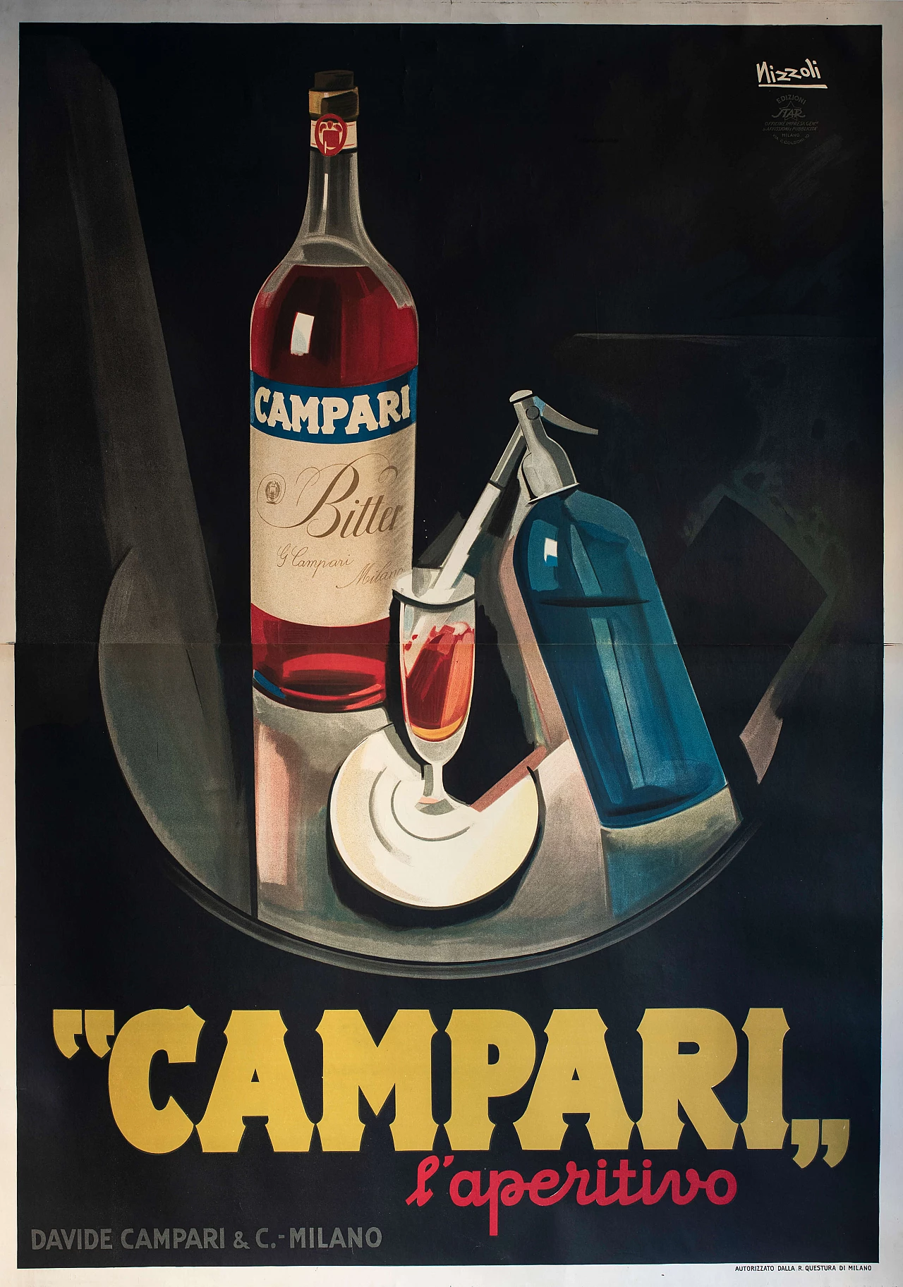 Manifesto Campari originale, litografia di Marcello Nizzoli, anni '20 1