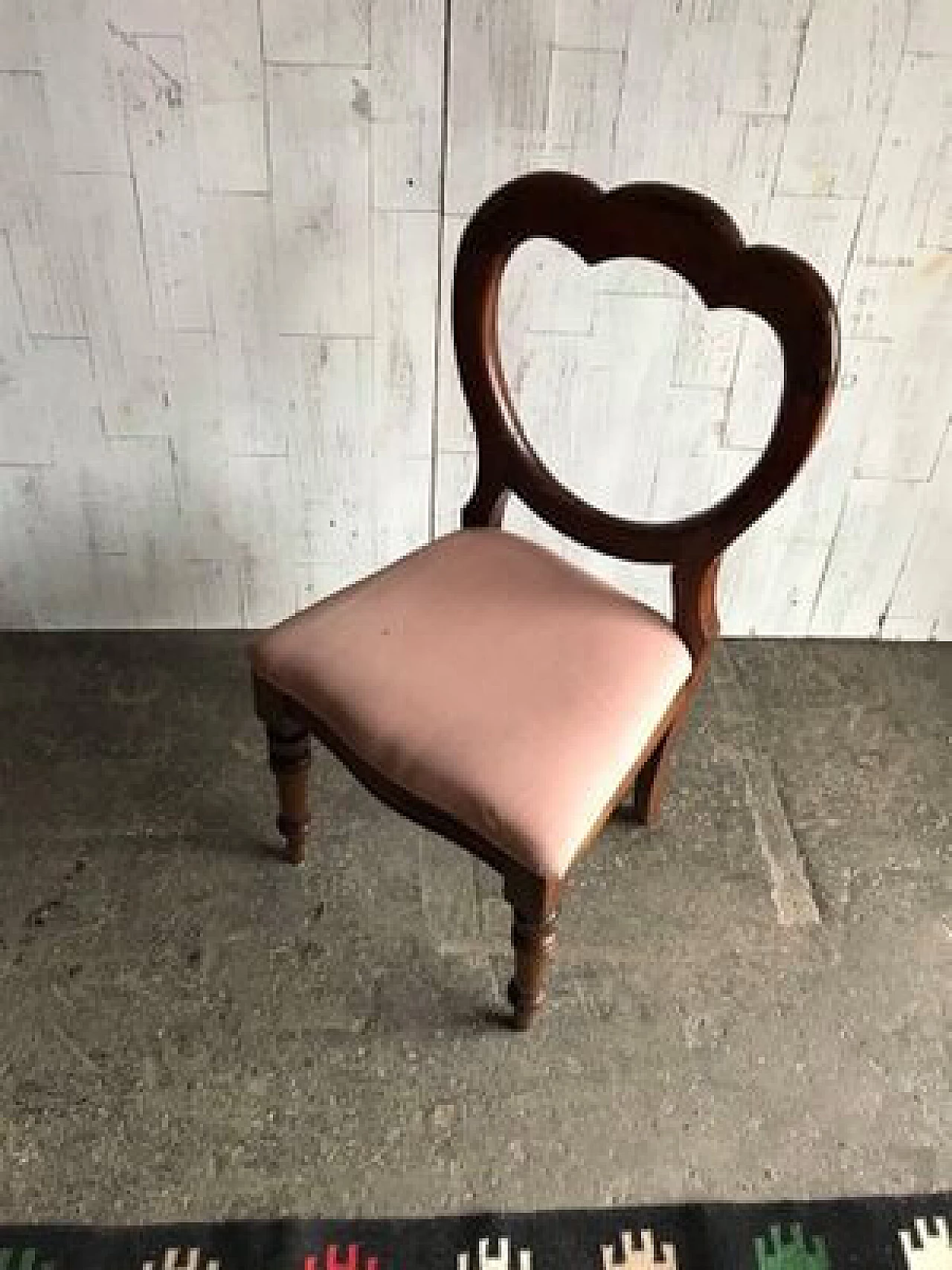 French armchair  in wood with upholstered seat, early 1900s 1