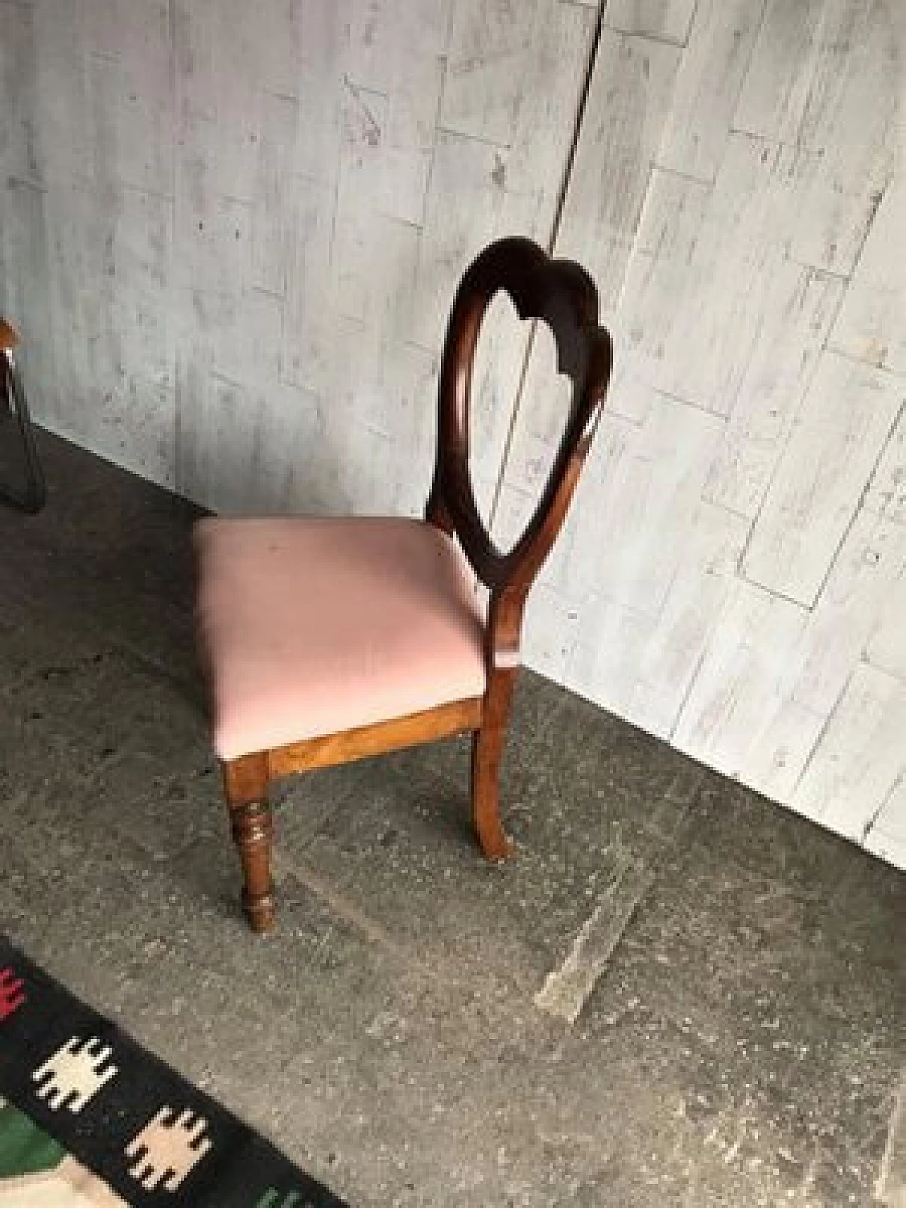 French armchair  in wood with upholstered seat, early 1900s 3