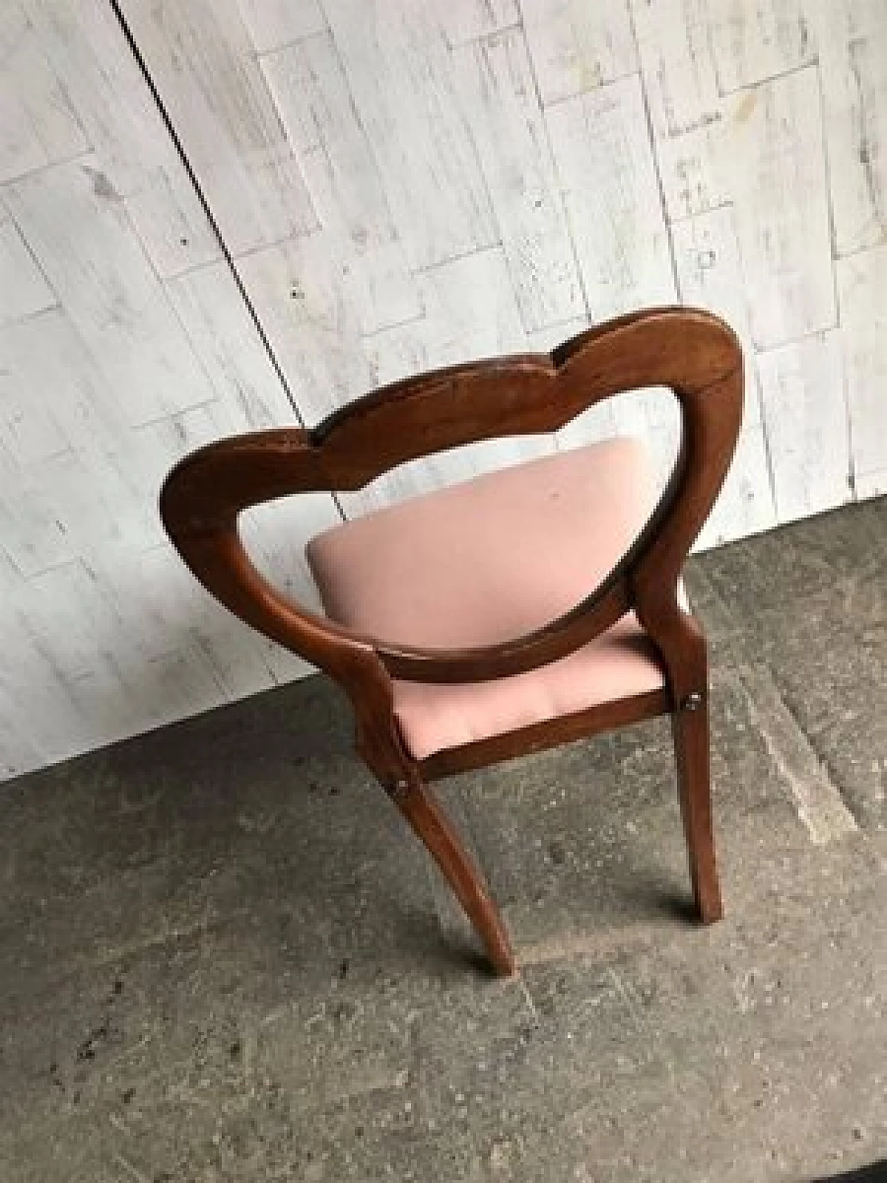 French armchair  in wood with upholstered seat, early 1900s 6