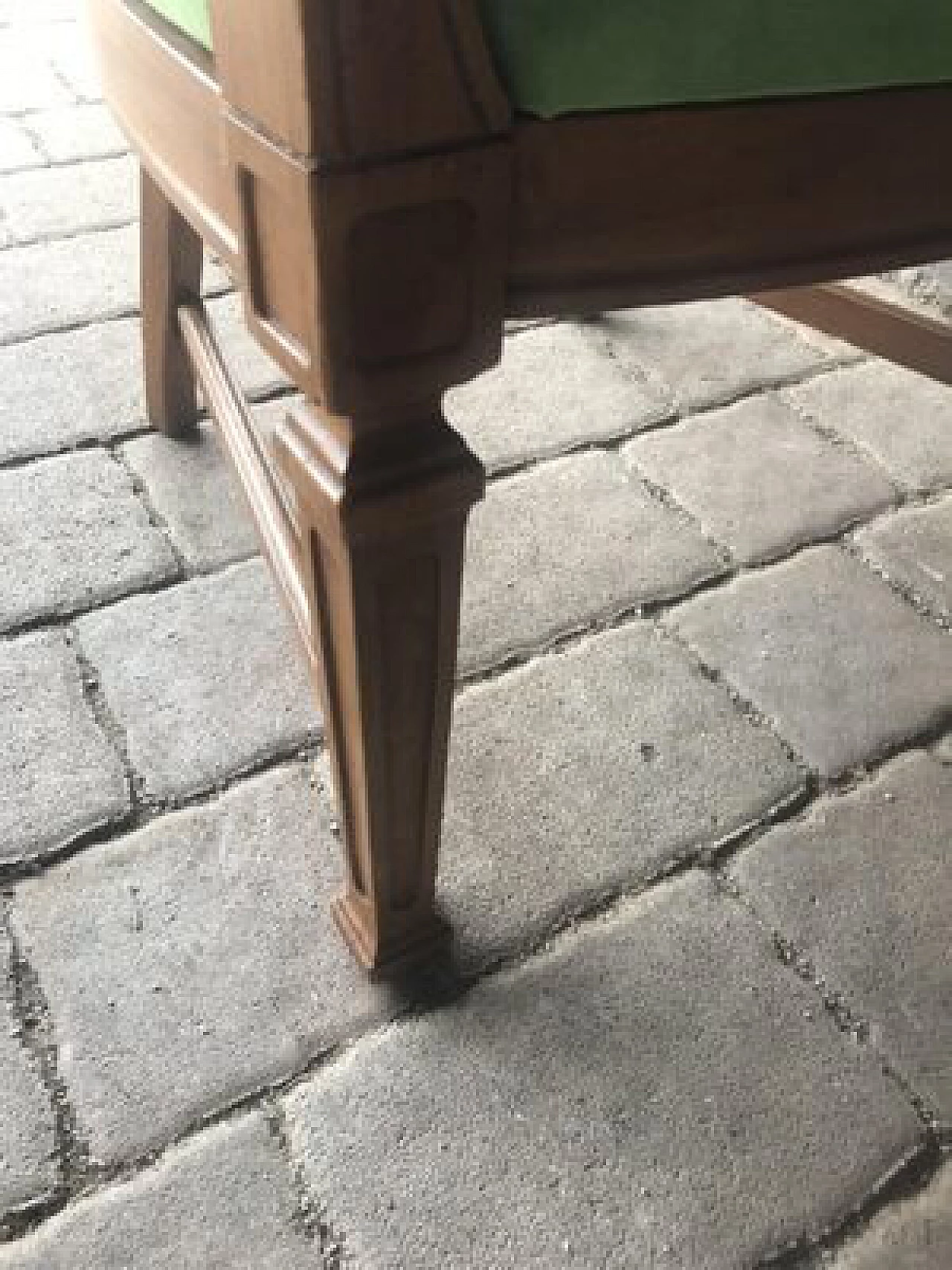 French armchair in wood with green upholstery, early 1900s 8