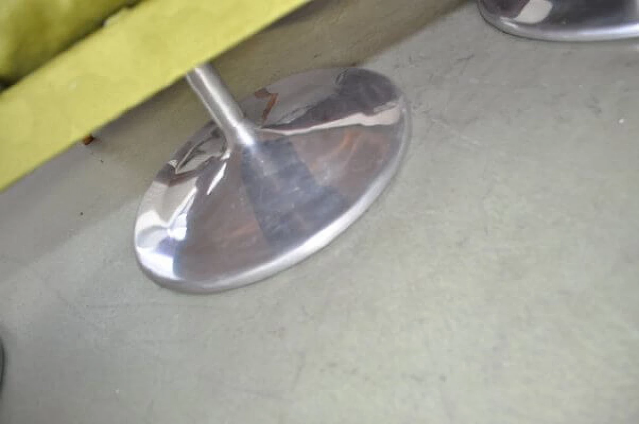 Coppia di poltrone e divano in stoffa verde, anni '60 10