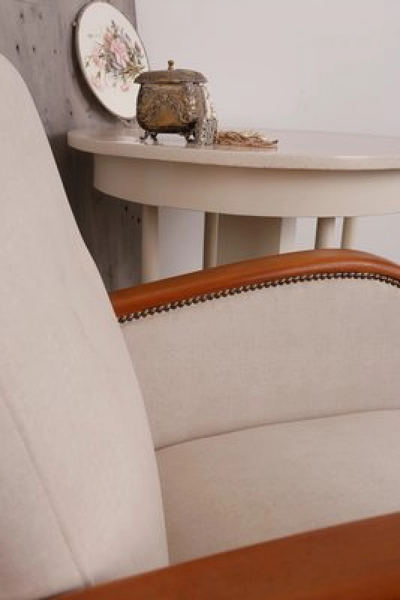 Hungarian Art Deco armchair with beige upholstery, 1930s 5