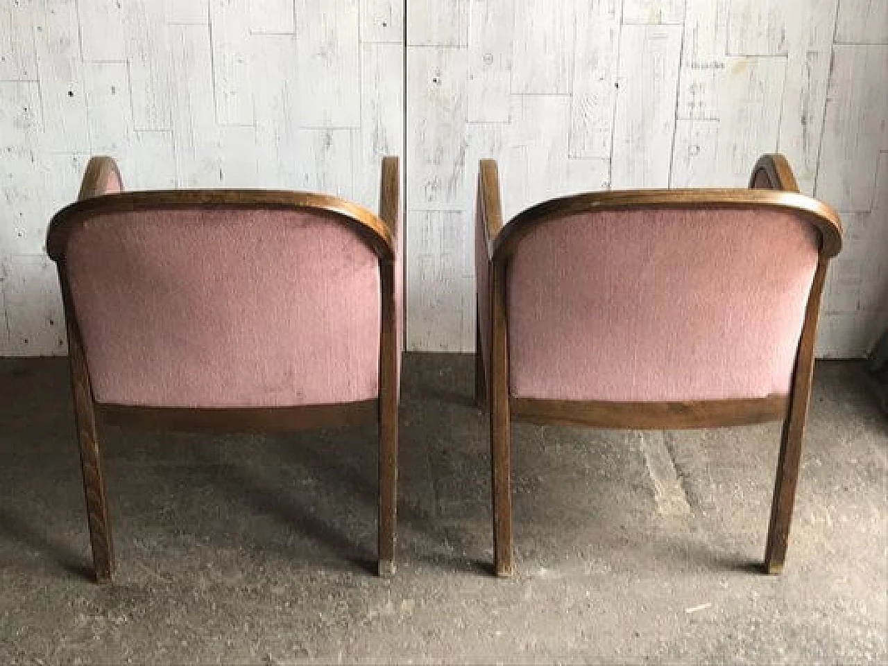 Coppia di poltrone viola in stile Art Déco, anni '50 7