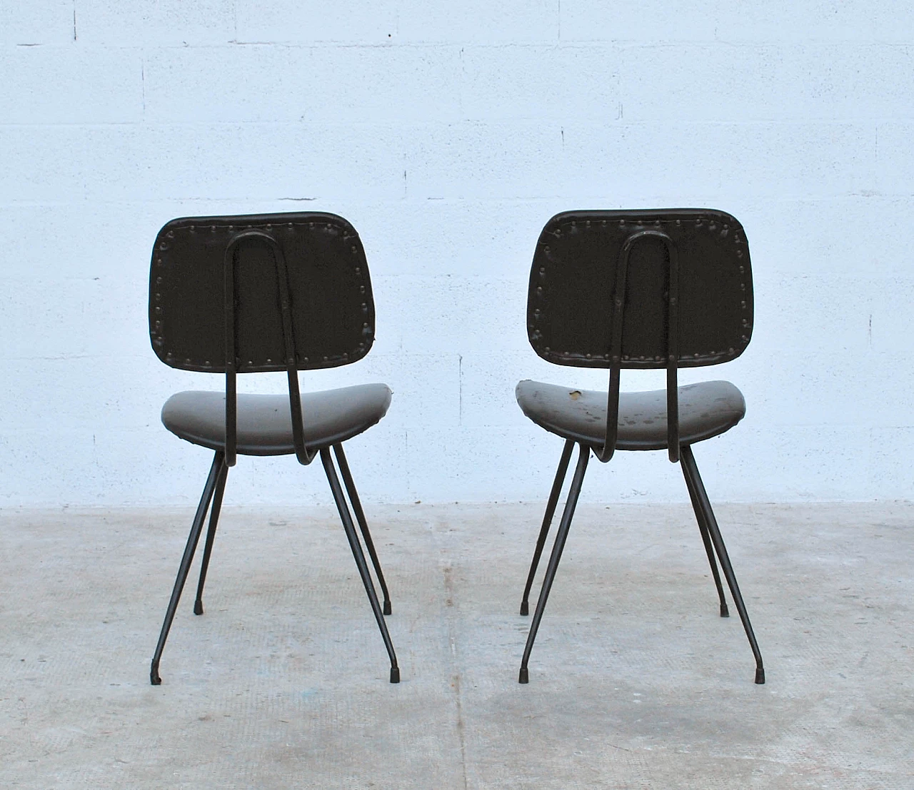 Pair of DU12 chairs by Mario Rinaldi for Rima, 50s 1