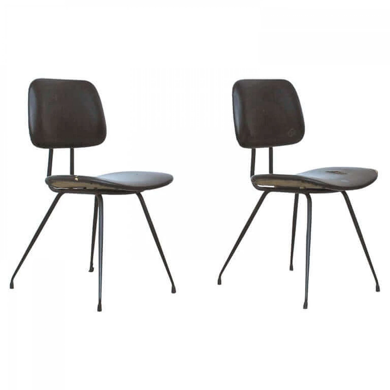 Pair of DU12 chairs by Mario Rinaldi for Rima, 50s 9