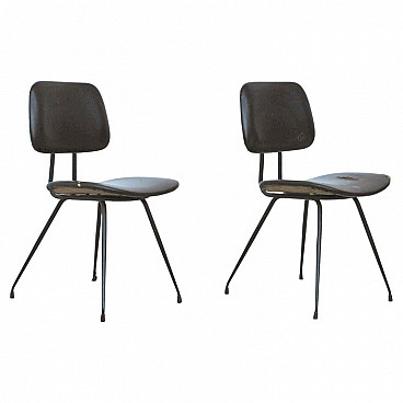 Pair of DU12 chairs by Mario Rinaldi for Rima, 50s