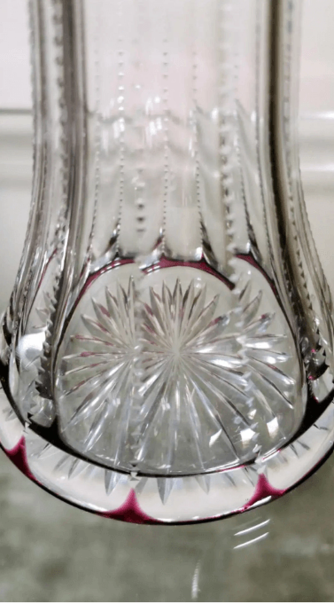 Pair of cut and ground lead crystal vases, 1950s 7